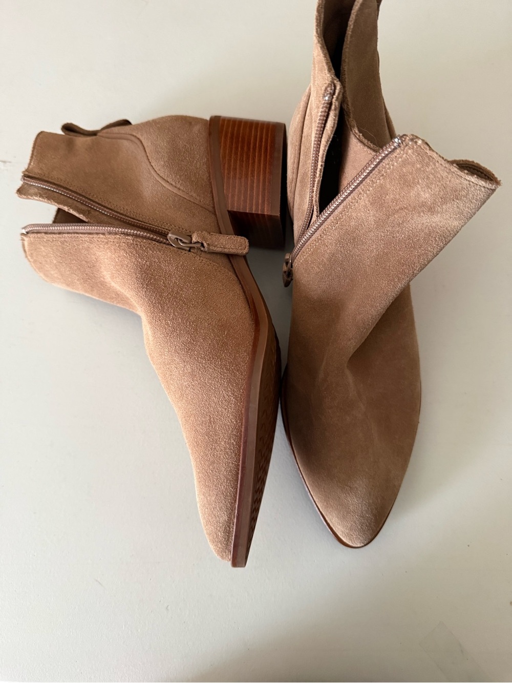 Cole Haan Tan Suede Side-Zip Ankle Boots